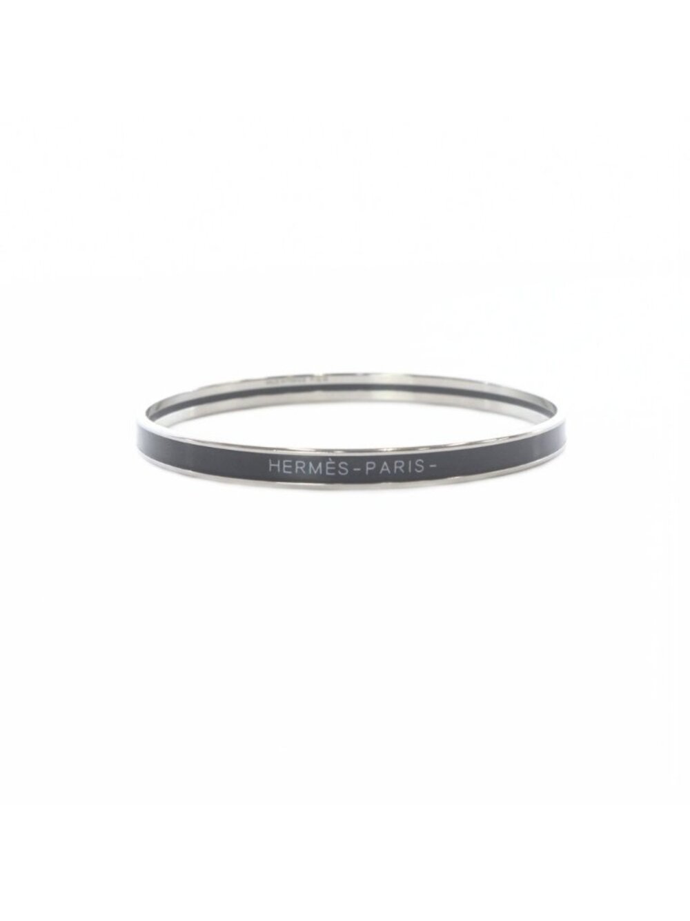 Hermes Uni Enamel Bracelet Bangle Black